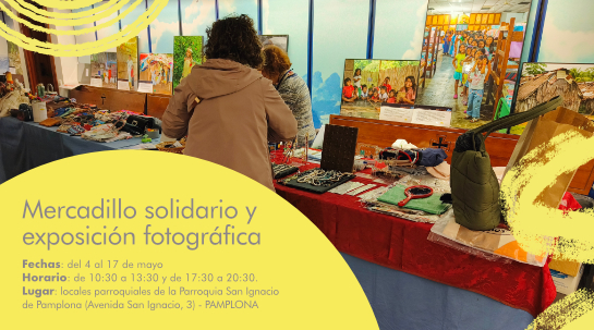 07/05/2026 Pamplona acoge el Mercadillo Solidario y la exposición “Infancia en Venezuela. El sueño de Gabriela”